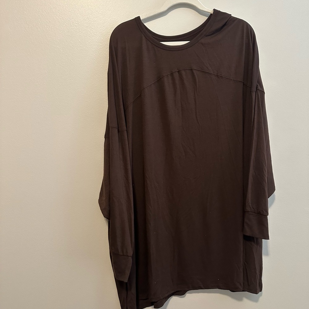 Old Navy Activewear Brown Oversized Long Sleeve Top Lightweight Size 4X
